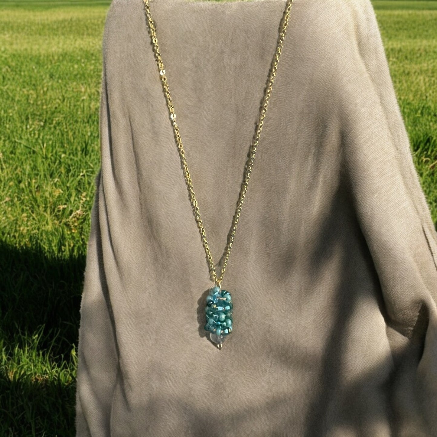 Seed Bead Spiral Pendant