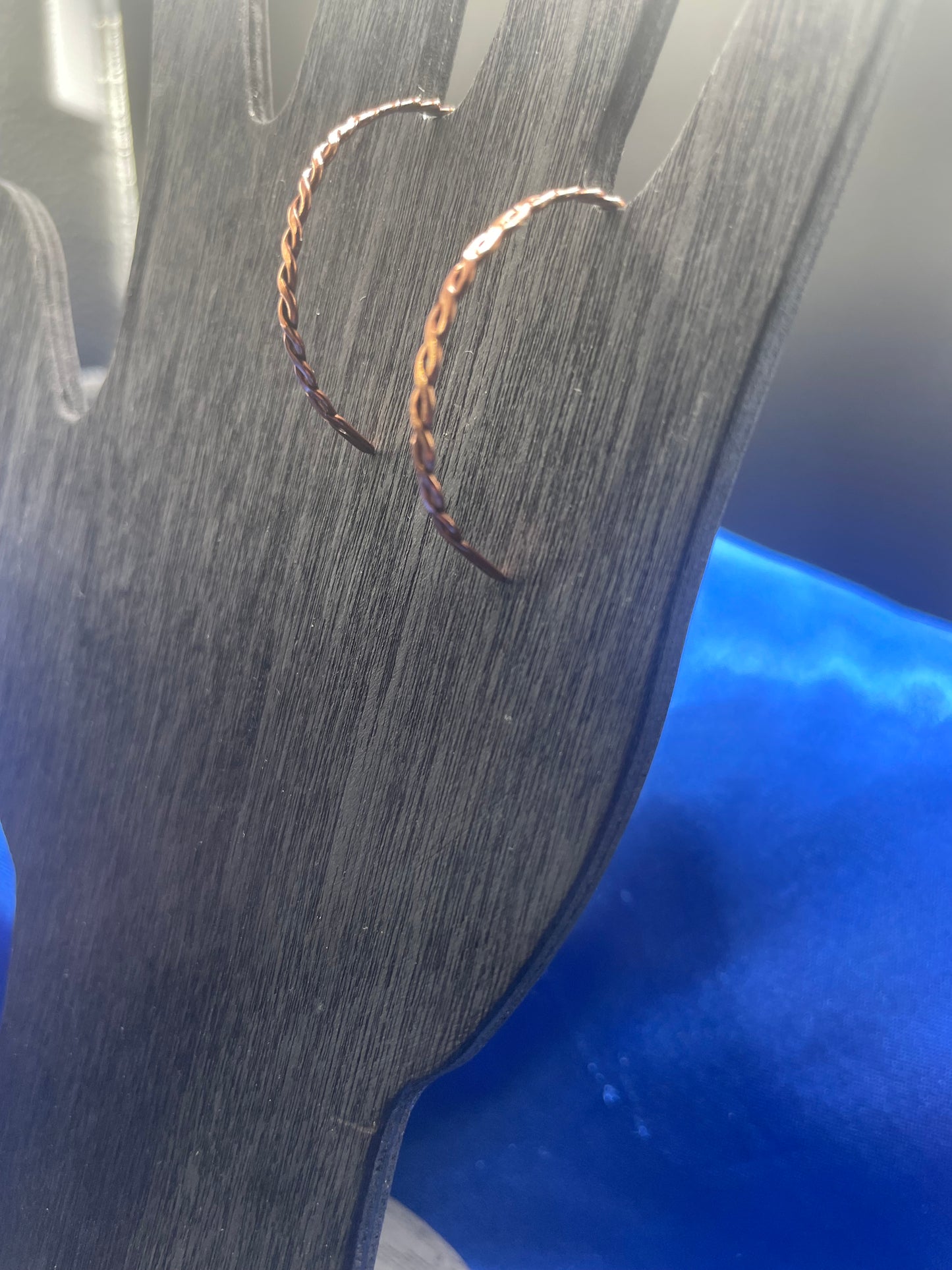 Copper Twisted Hoop Earrings