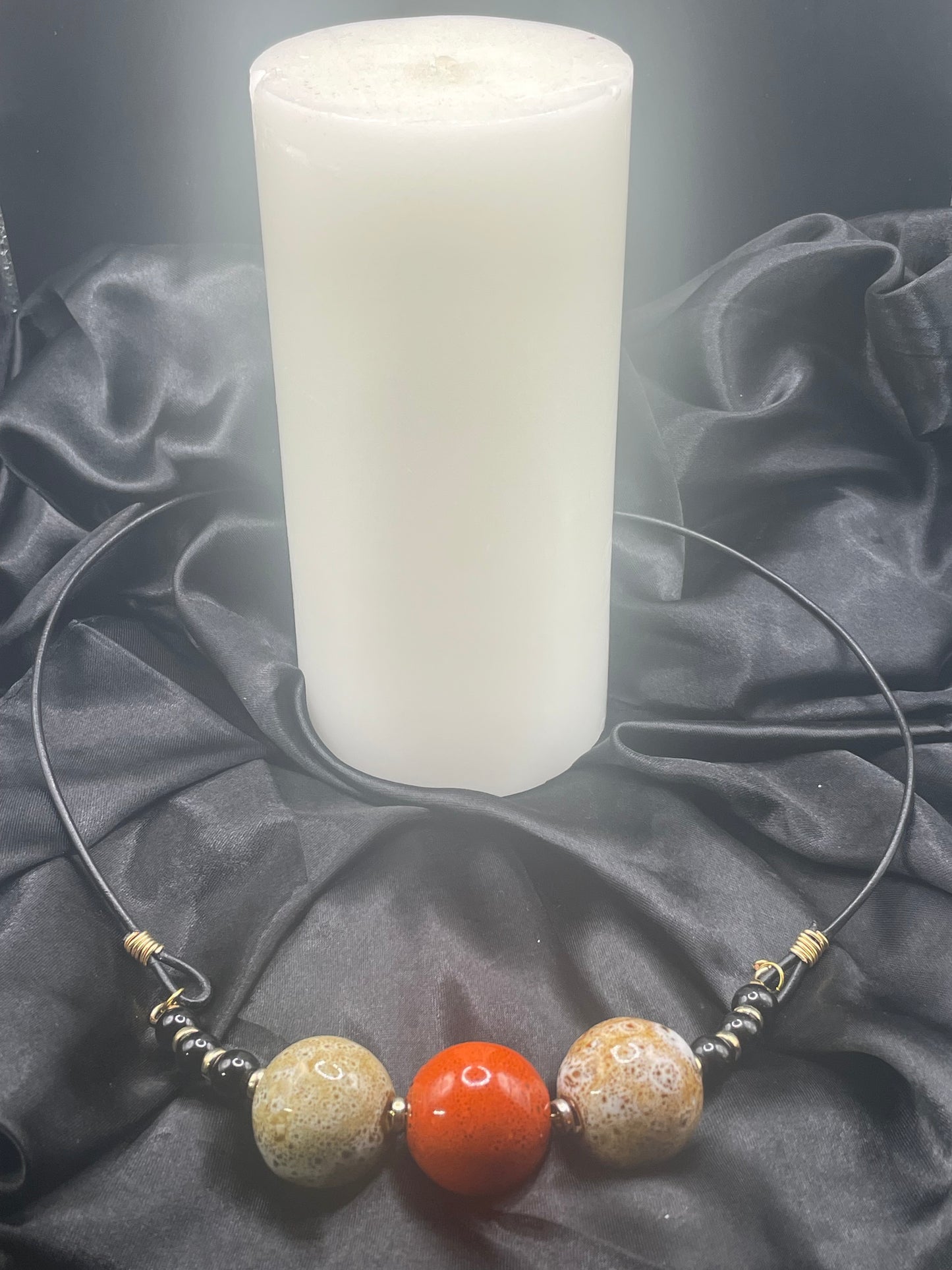 Large Ceramic Bead Necklace