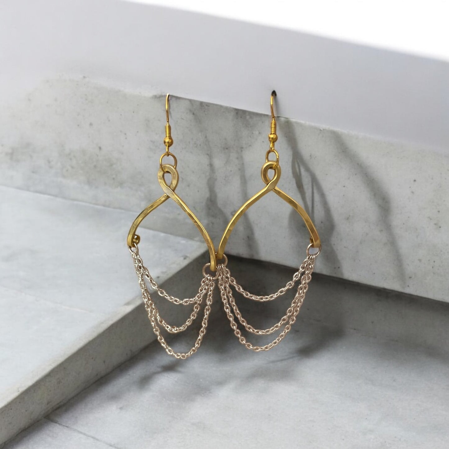 Gold & Silver Chandelier Earrings