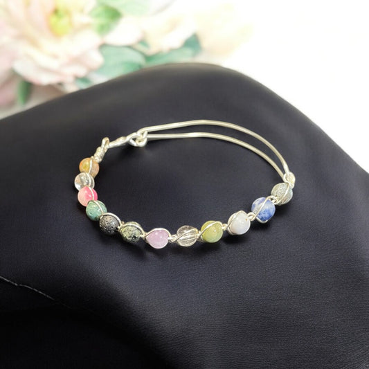 Silver Colored Gemstone Bracelet