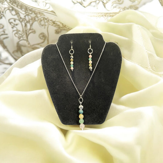 Multi-Stone Vertical Bead Pendant Set