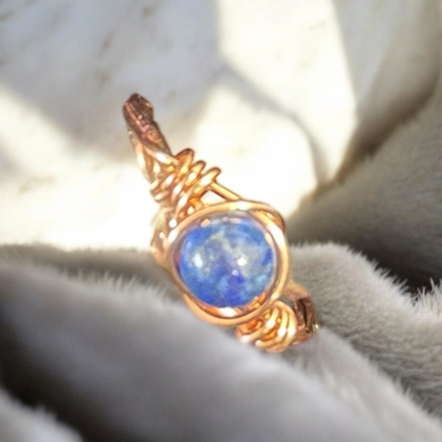 Wire Wrapped Lapis Lazuli Ring