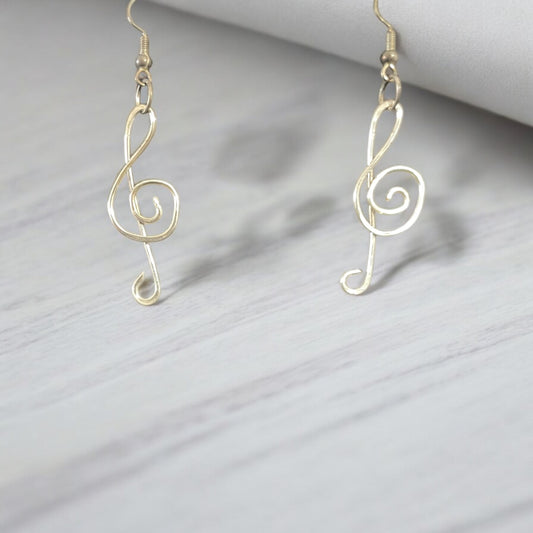 Treble Clef Dangle Earrings