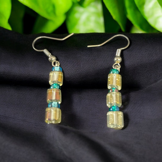 3 Tier Square Beaded Earrings