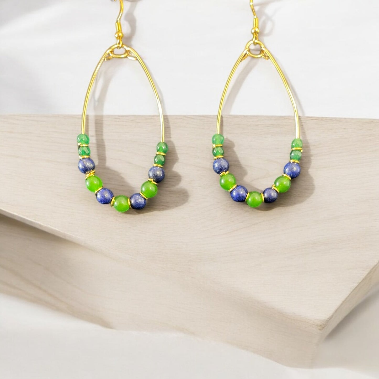 Beaded Oval Earrings