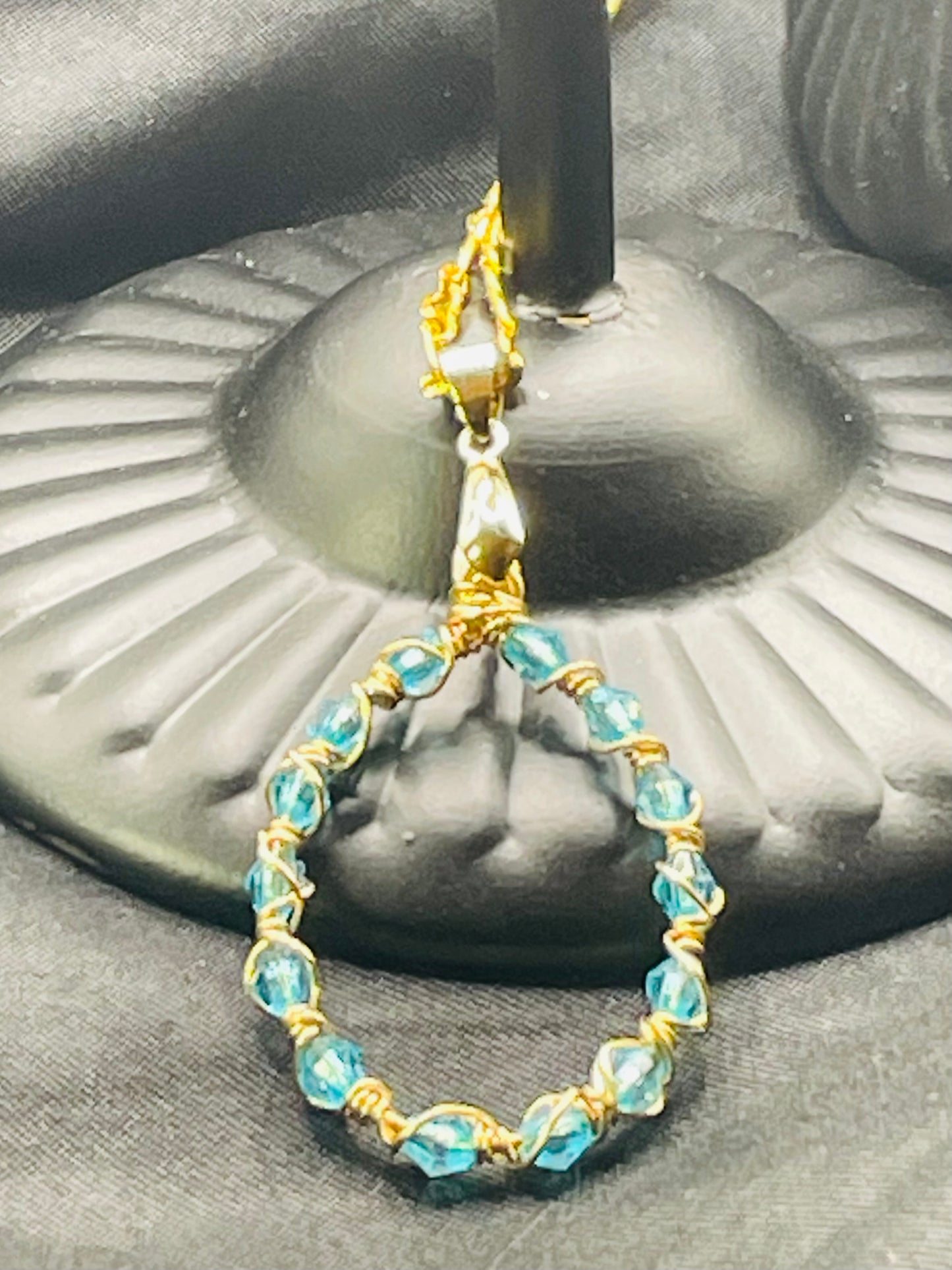 Teal Colored Crystal Pendant