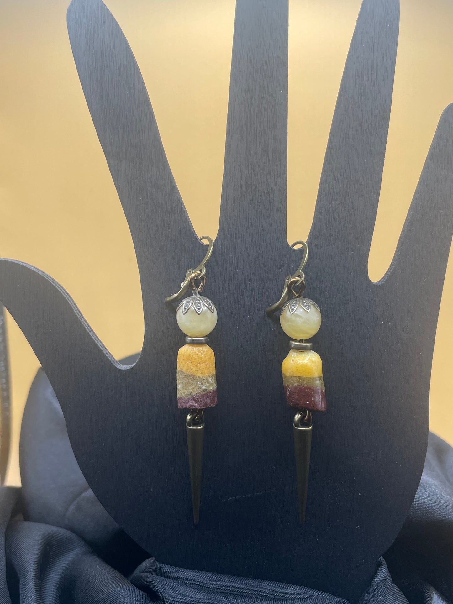 Cowrie Shell Earrings with Natural Crystal Beads