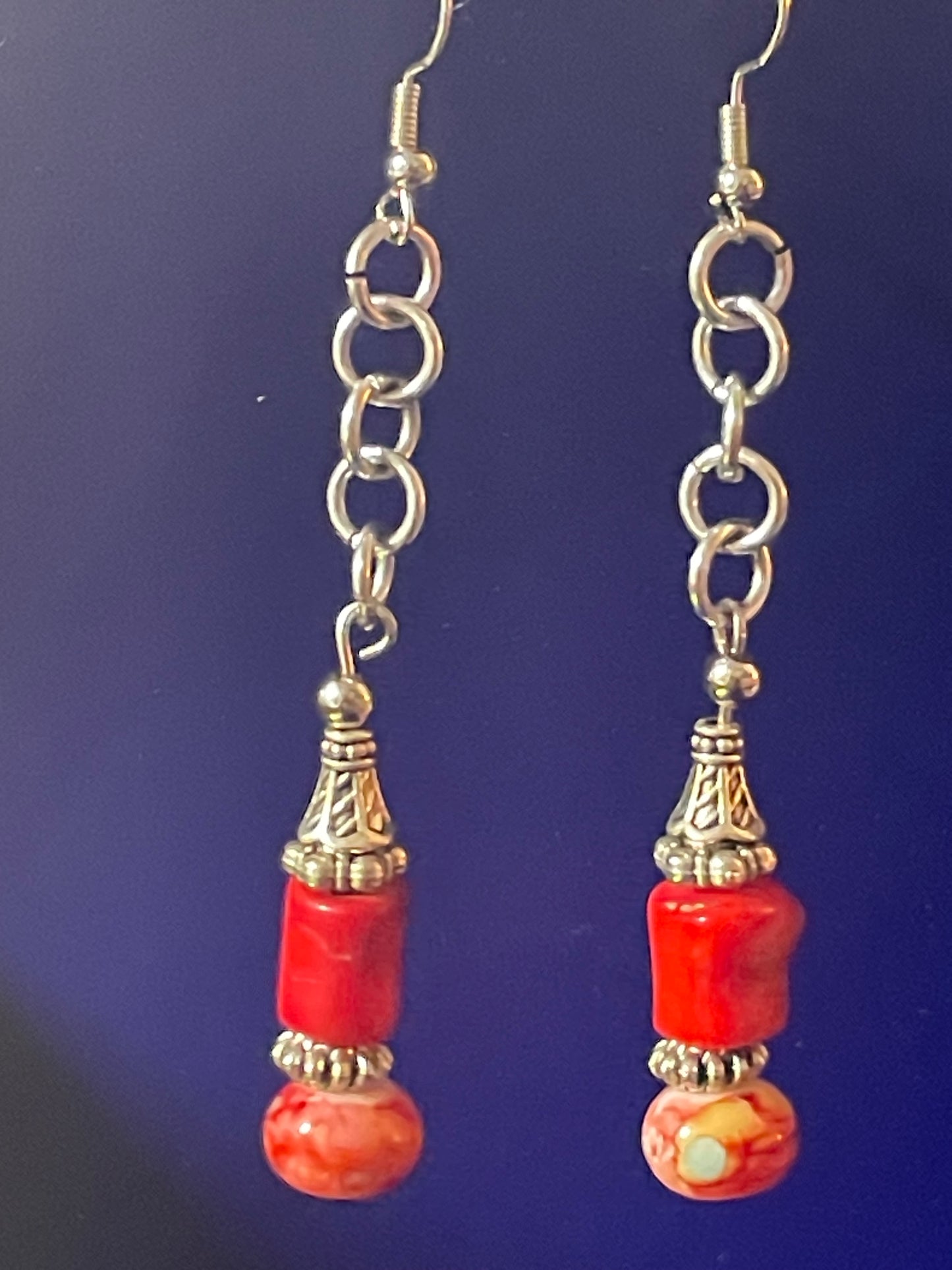 Coral Dangle Earrings
