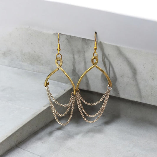 Gold & Silver Chandelier Earrings