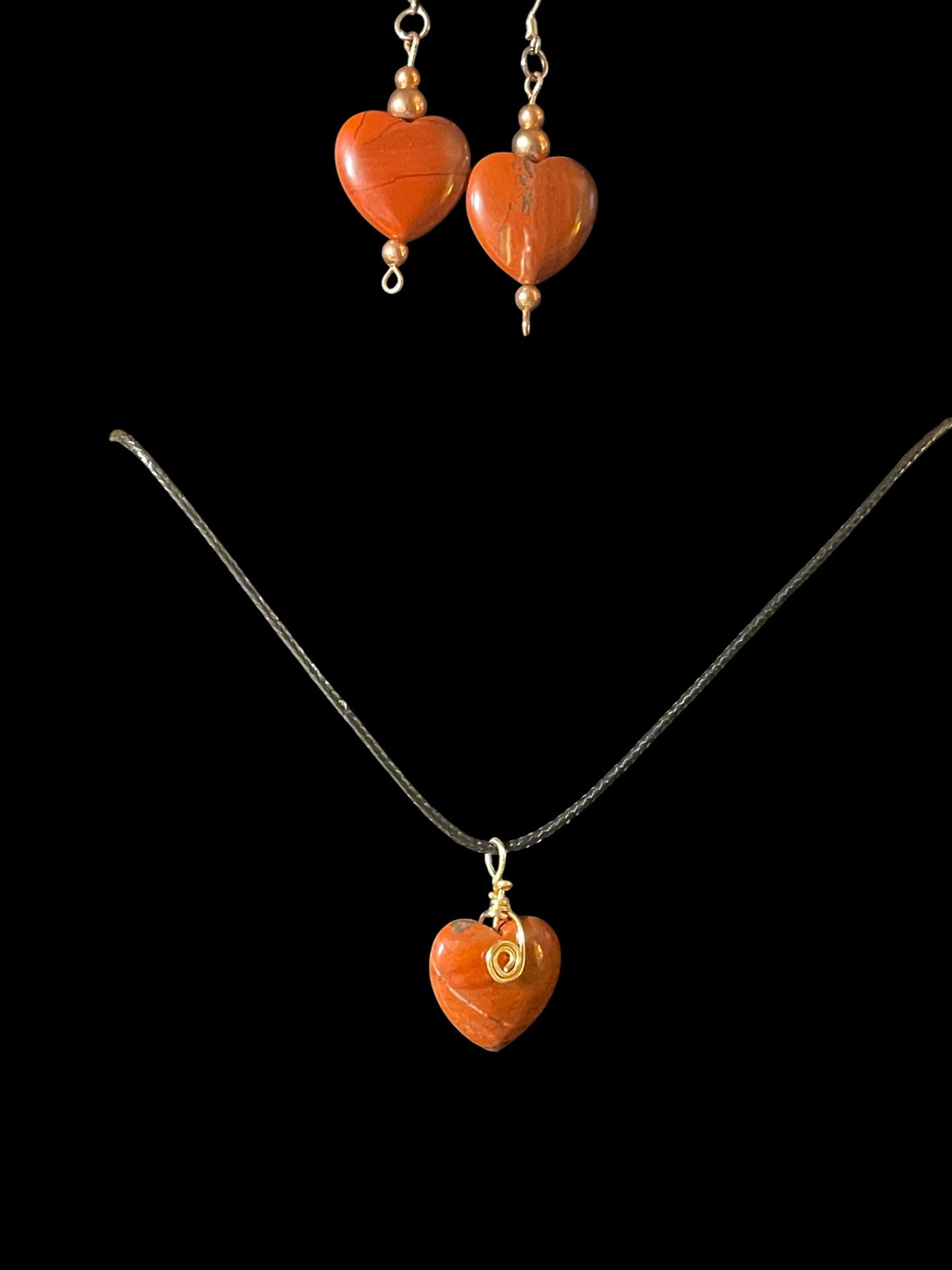 Red Jasper Heart Set