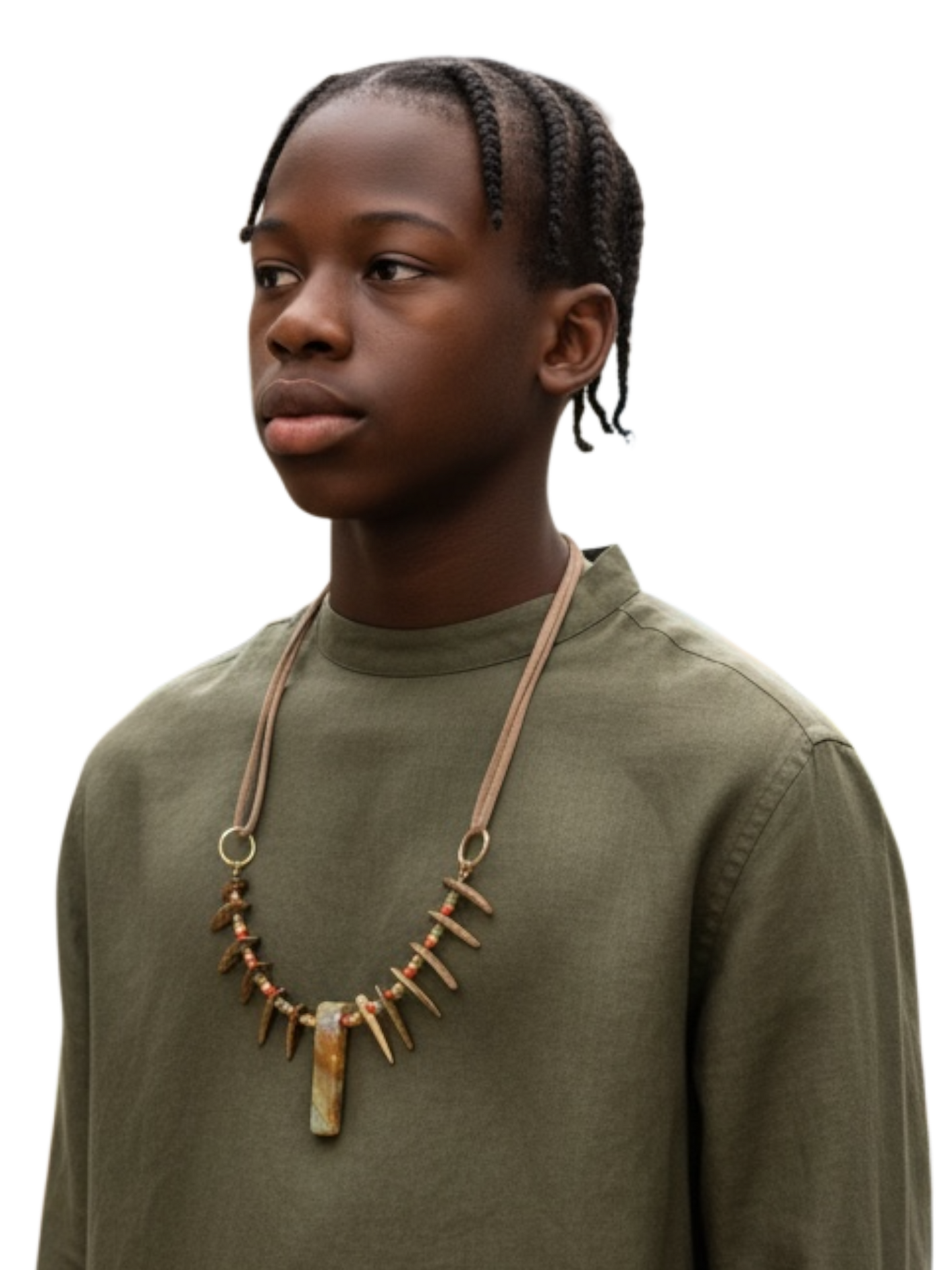 Agate Necklace with Coconut Spikes